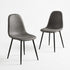 Modern Grey Dining Chair Set, E1 Plywood & Metal - LUNIN GREY V2 2PCS