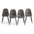 Modern Grey Dining Chair Set, Metal Frame - LUNIN GREY V2 4PCS