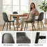 Modern Grey Dining Chair Set, Metal Frame - LUNIN GREY V2 4PCS