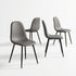 Modern Grey Dining Chair Set, Metal Frame - LUNIN GREY V2 4PCS