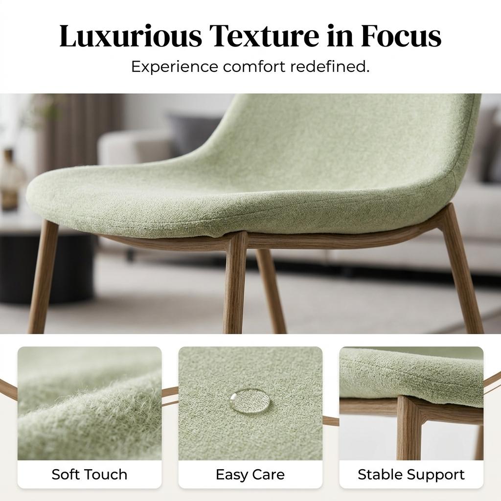 Modern Fabric Dining Chair, Steel Legs – LUNIN BEIDGE