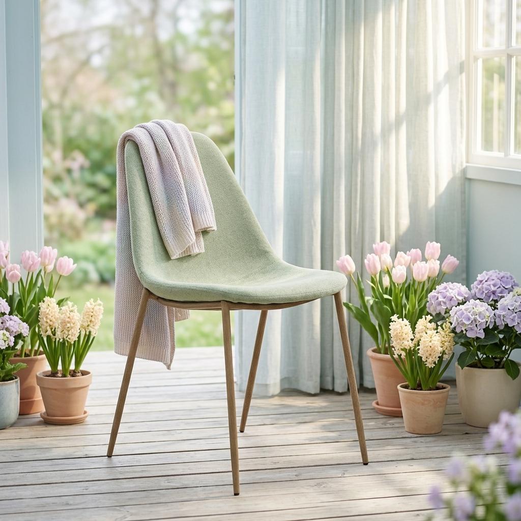 Modern Fabric Dining Chair, Steel Legs – LUNIN BEIDGE