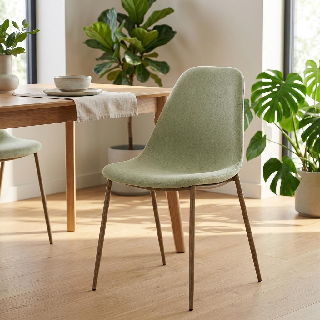 Modern Fabric Dining Chair, Steel Legs – LUNIN BEIDGE