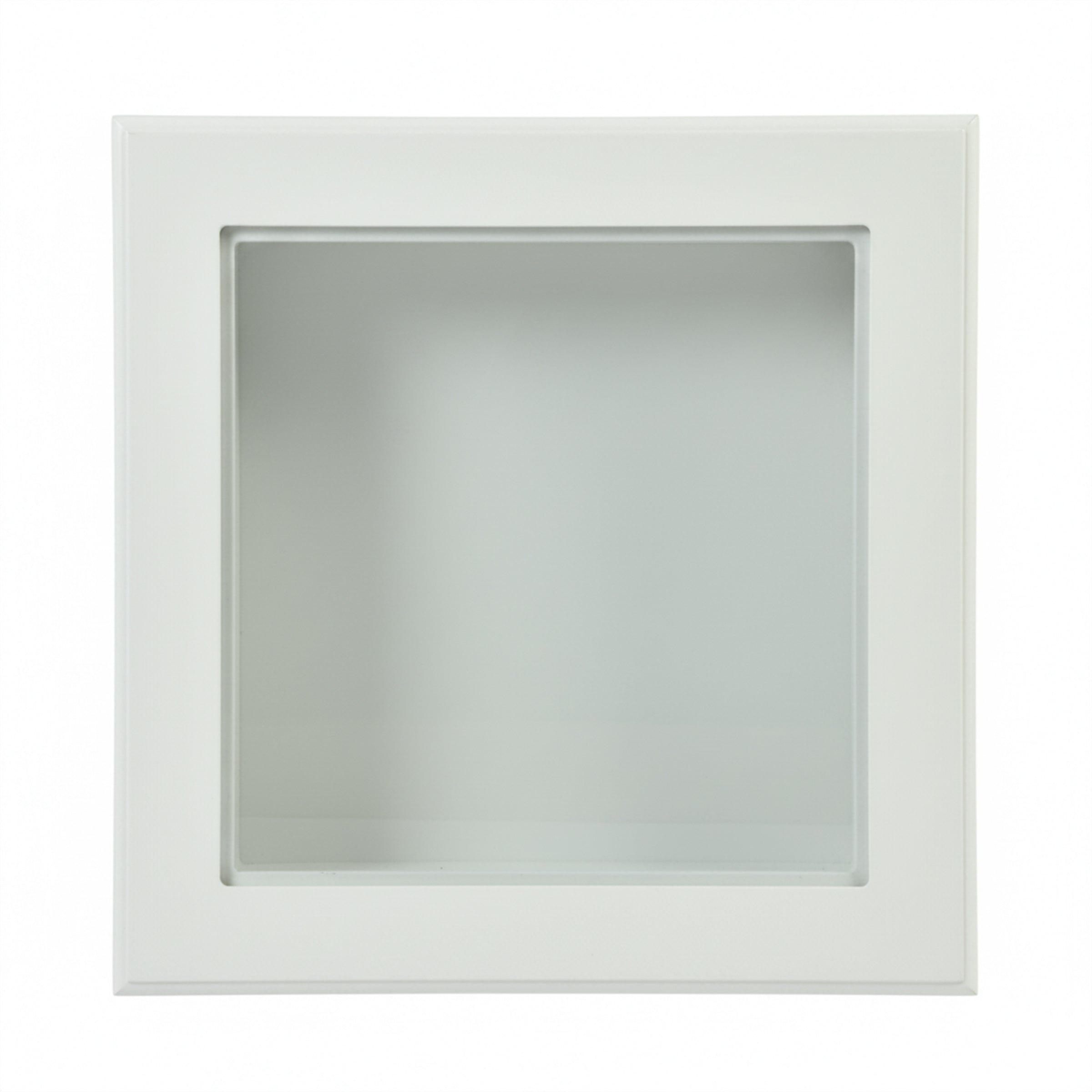 White Bedside Table End Table with Glass Top - LURO