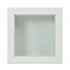 White Bedside Table End Table with Glass Top - LURO