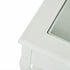 White Bedside Table End Table with Glass Top - LURO