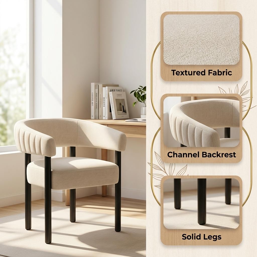 Modern Upholstered Dining Set, Wood Frame - Lindsay Upholstered Pair of Dining Chairs