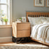 Modern Beech Black Nightstand, MDF & Iron - MABEL NIGHTSTAND