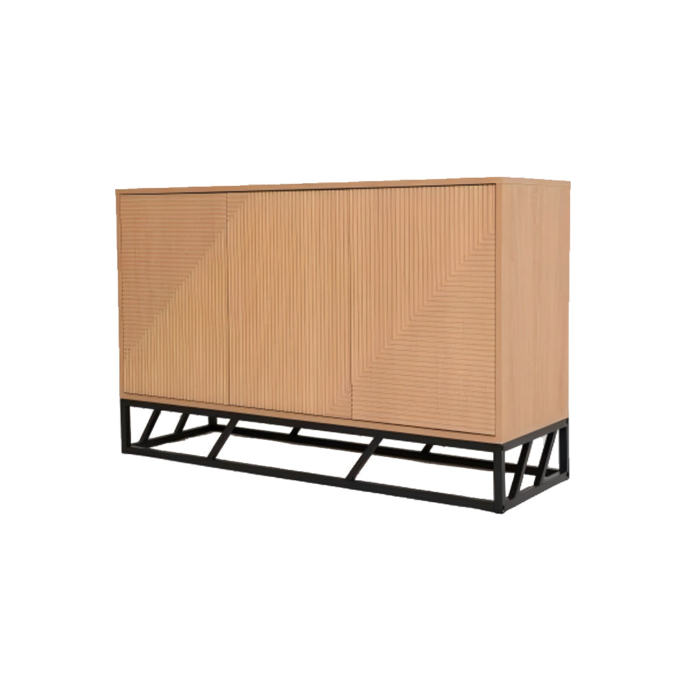 Modern Beech Black Storage, MDF Iron Frame - MABEL SIDEBOARD