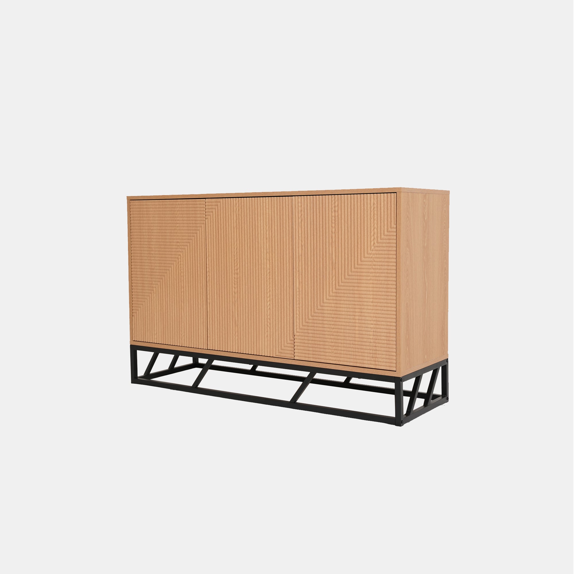 Modern Beech Black Storage, MDF Iron Frame - MABEL SIDEBOARD