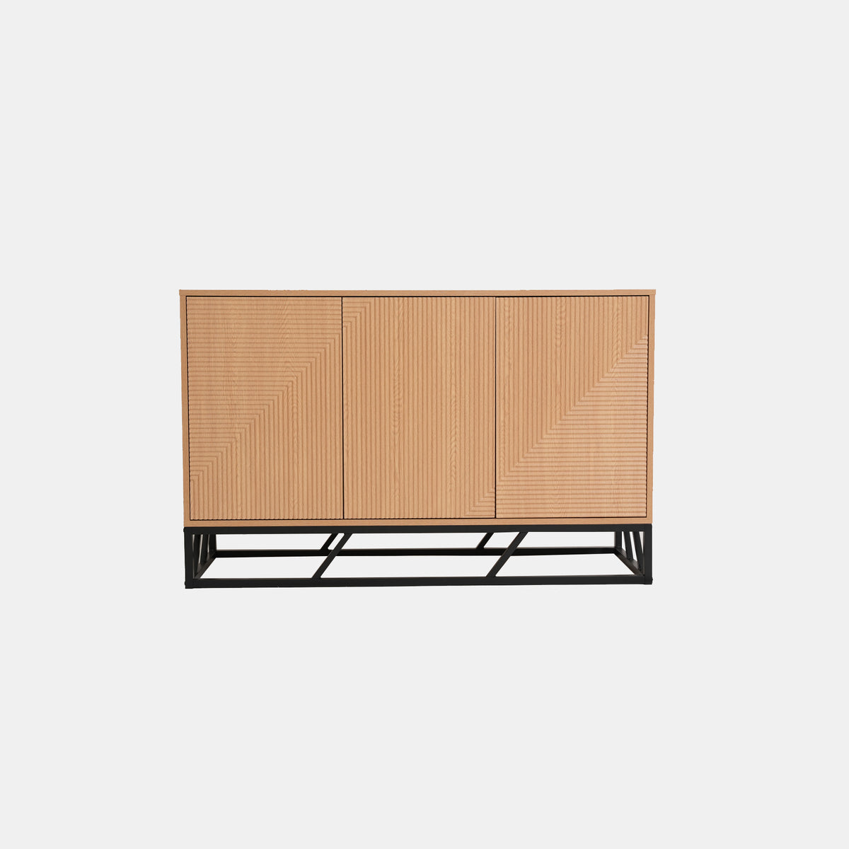 Modern Beech Black Storage, MDF Iron Frame - MABEL SIDEBOARD