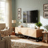 Modern Beech Black TV Stand, MDF & Iron Frame - MABEL TV STAND