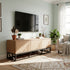 Modern Beech Black TV Stand, MDF & Iron Frame - MABEL TV STAND