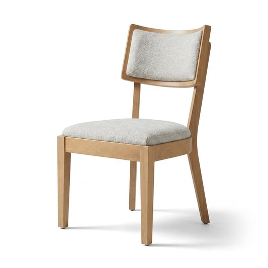 Modern Grey Dining Chair, Solid Wood Frame - MAISIE GREY