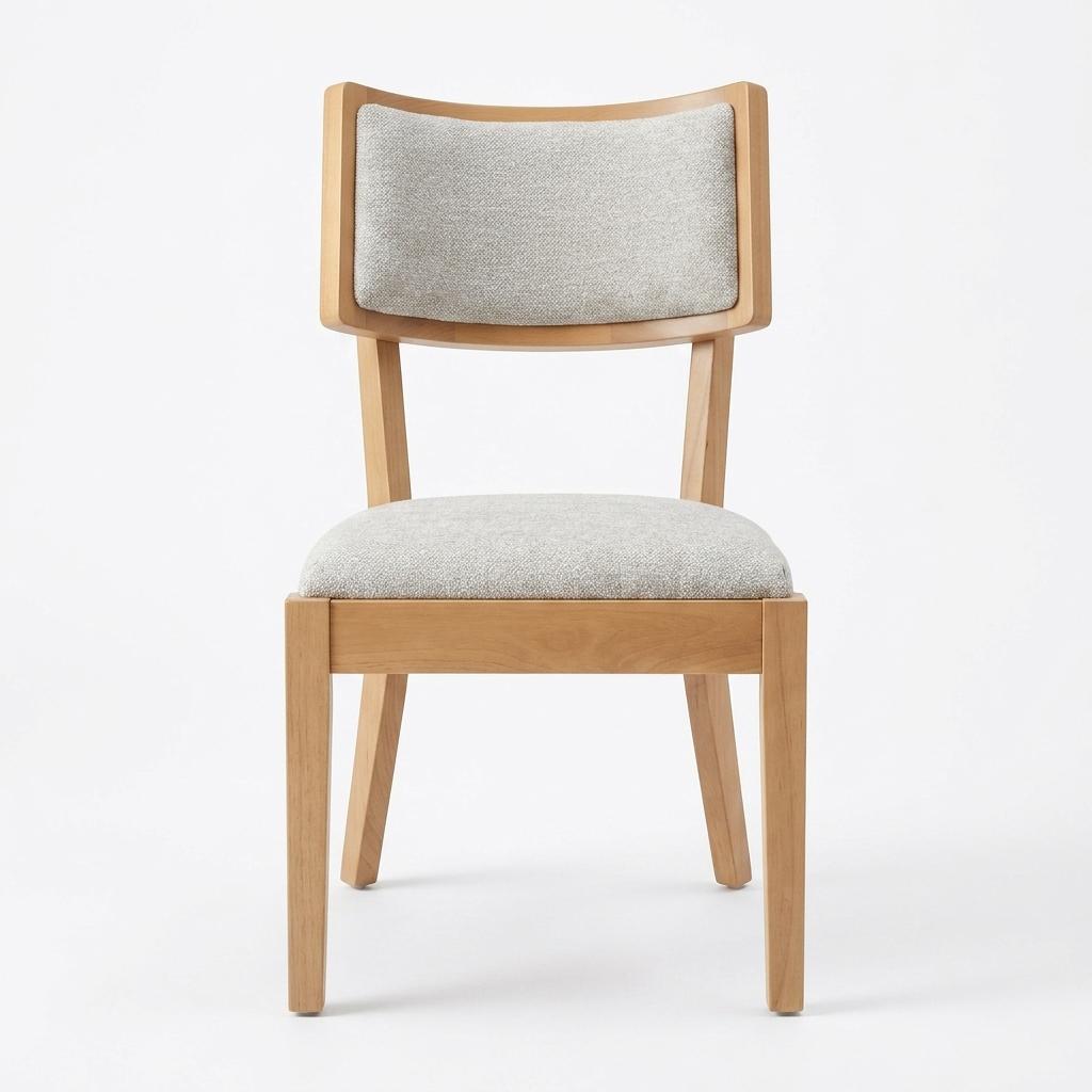 Modern Grey Dining Chair, Solid Wood Frame - MAISIE GREY