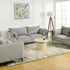Modern Velvet Upholstered Sofa, Black Legs - Makula Double GREY
