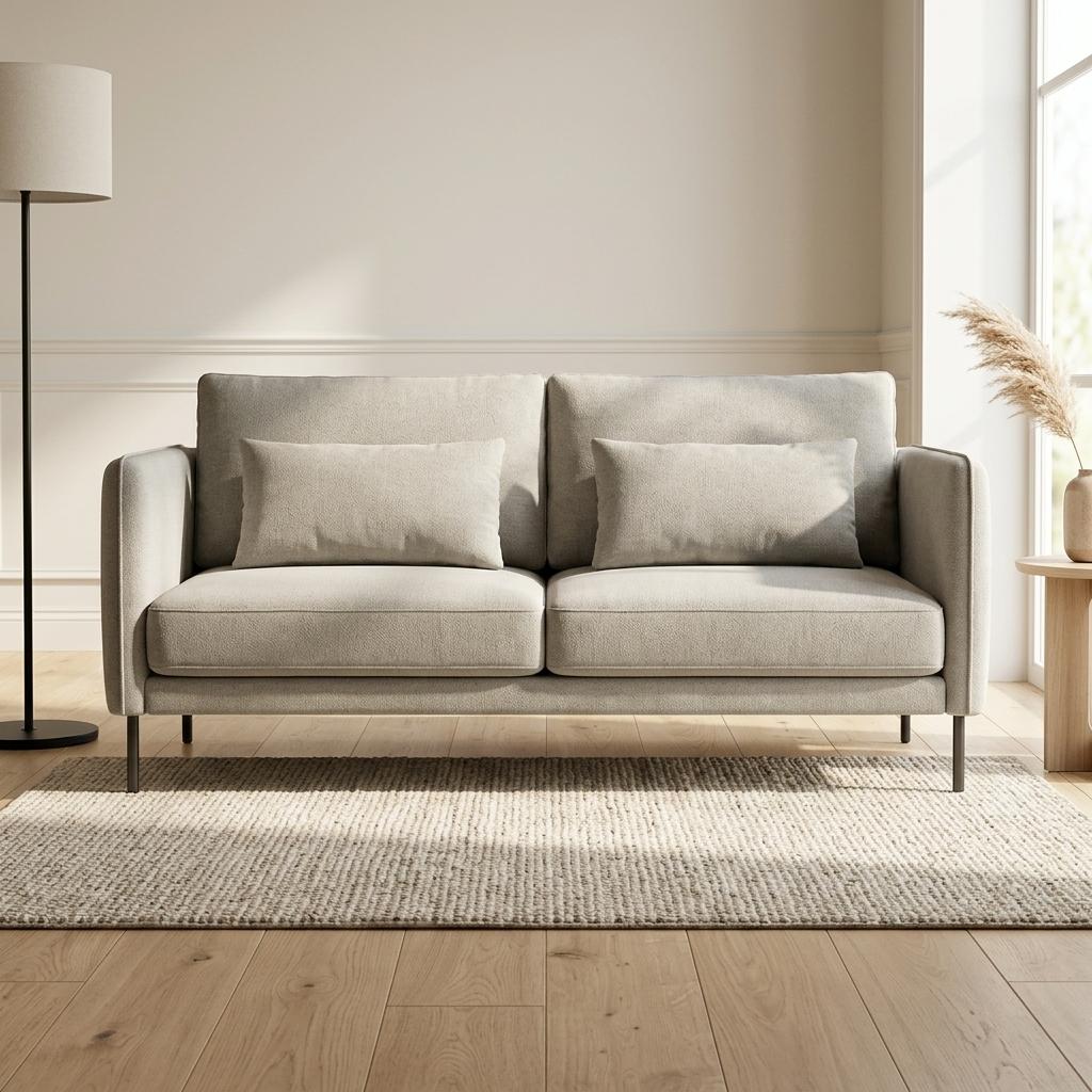 Modern Velvet Upholstered, Black Leg Sofa - MAKULA 3 SEATER GREY