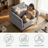 Modern Velvet One-Seater, Black Legs - MAKULA GREY