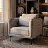 Modern Velvet One-Seater, Black Legs - MAKULA GREY