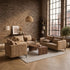 Modern Beige Fabric Sofa Set, Black Metal Legs – MAKULA SET BEIGE