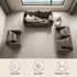 Modern Light Grey Fabric, Black Leg - MAKULA SET LIGHT GREY