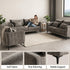 Modern Light Grey Fabric, Black Leg - MAKULA SET LIGHT GREY