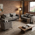 Modern Light Grey Fabric, Black Leg - MAKULA SET LIGHT GREY