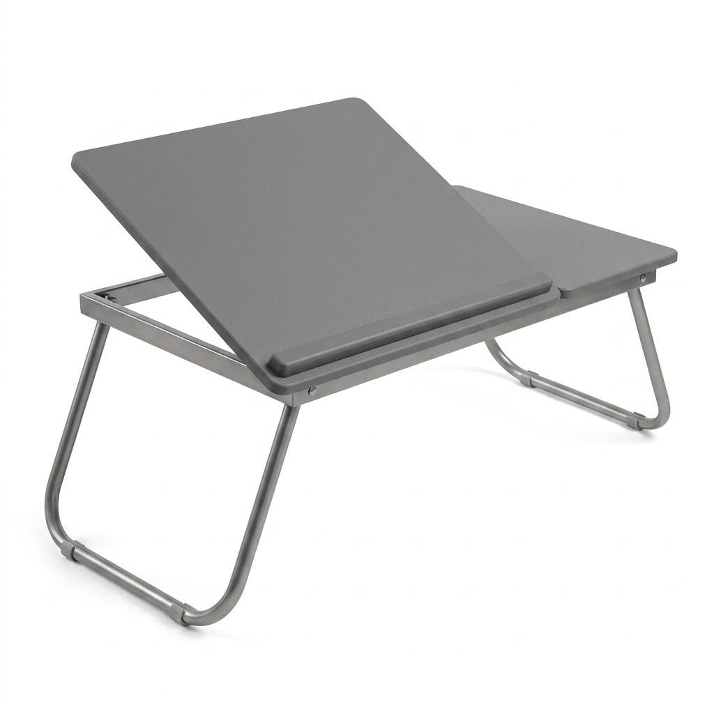 Modern Space-Saving Desk, Grey MDF & Metal - MAMIE GREY YKC