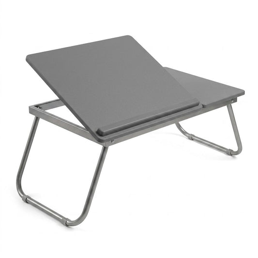 Modern Space-Saving Desk, Grey MDF & Metal - MAMIE GREY YKC