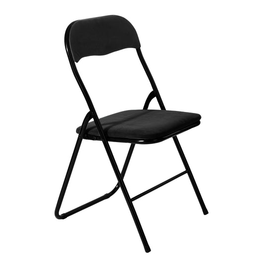 Modern Folding Chair, Soft Cushion, Space-Saving - MANGO BK BLACK