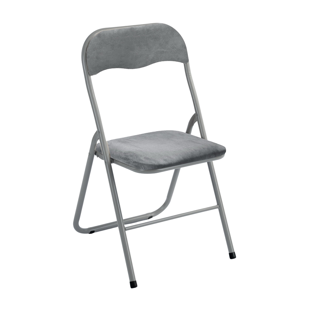Modern Velvet Grey Folding Chair – Space-Saving Comfort - MANGO FOLDING CHAIR GREY