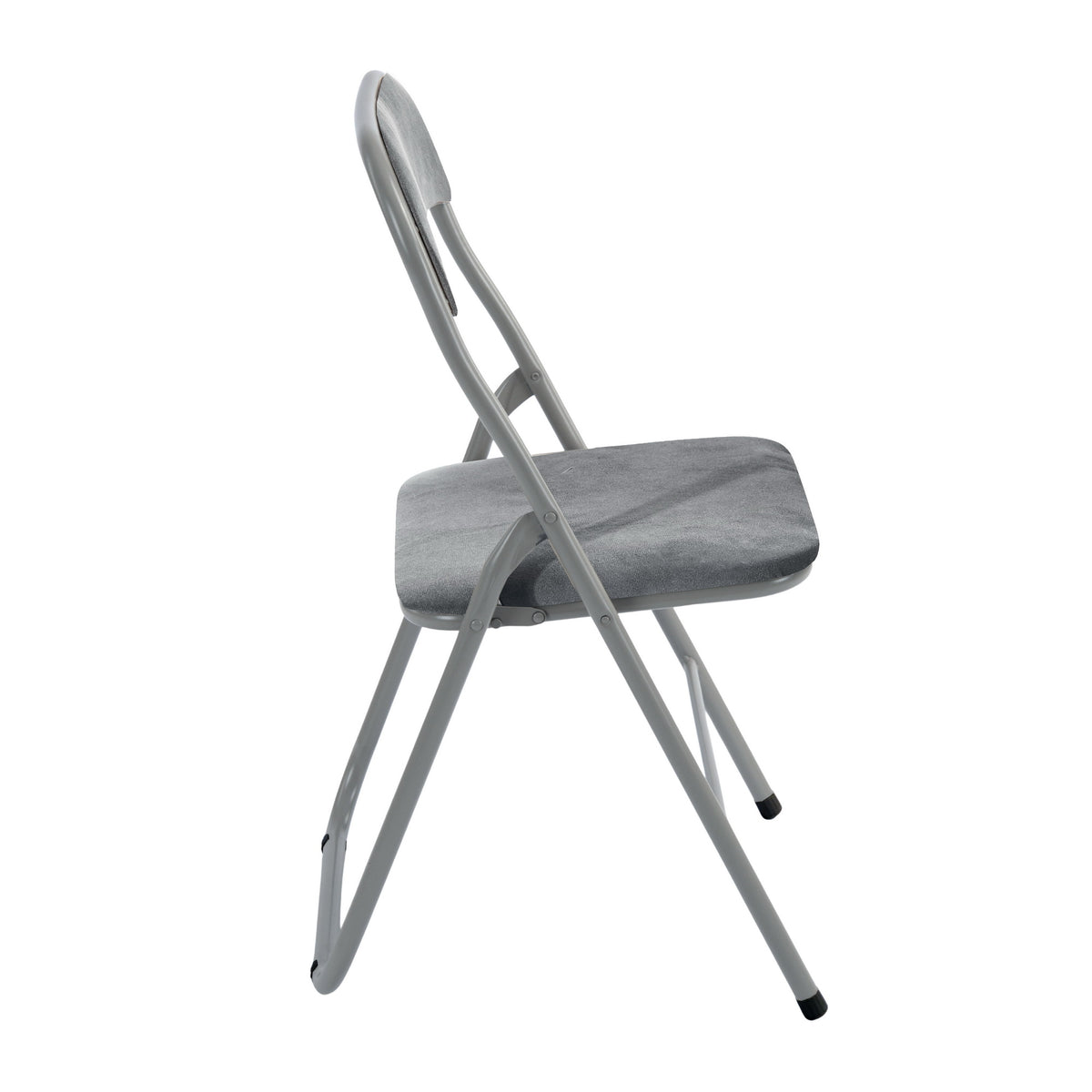 Modern Velvet Grey Folding Chair – Space-Saving Comfort - MANGO FOLDING CHAIR GREY