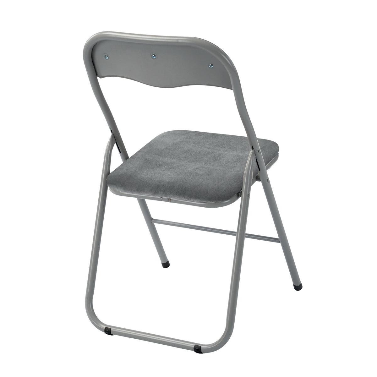 Modern Velvet Grey Folding Chair – Space-Saving Comfort - MANGO FOLDING CHAIR GREY