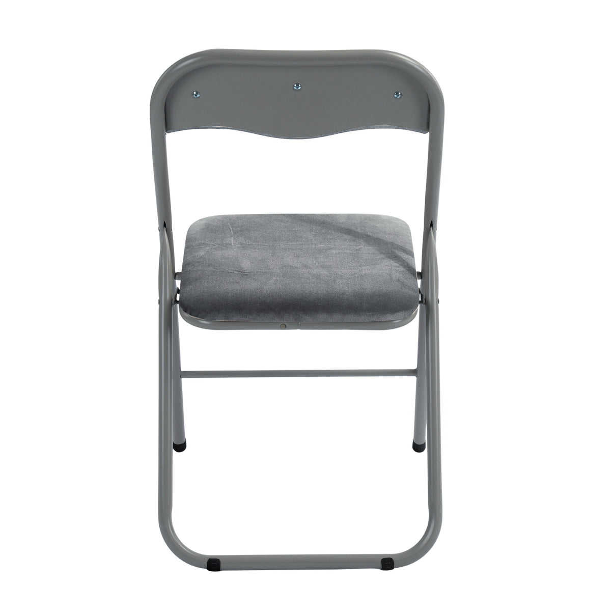 Modern Velvet Grey Folding Chair – Space-Saving Comfort - MANGO FOLDING CHAIR GREY