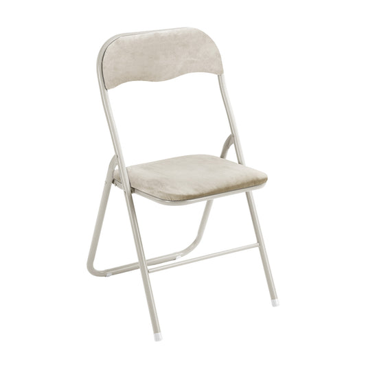 Modern Folding Chair, Soft Cushion Seat - MANGO FOLDING CHAIR OFF-WHITE