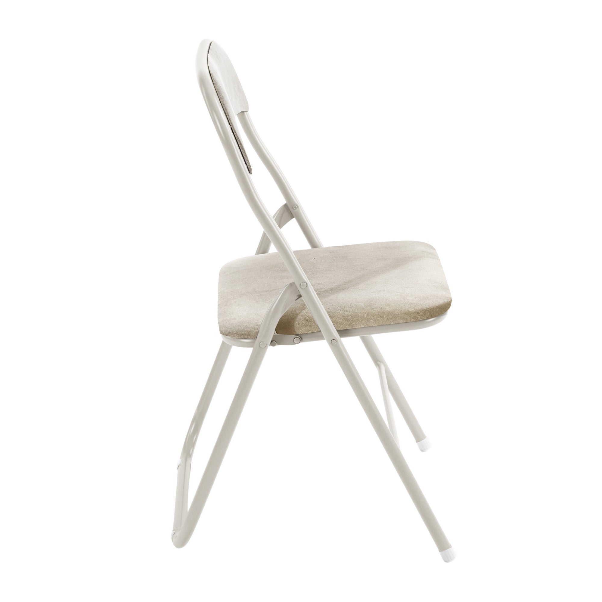 Modern Folding Chair, Soft Cushion Seat - MANGO FOLDING CHAIR OFF-WHITE