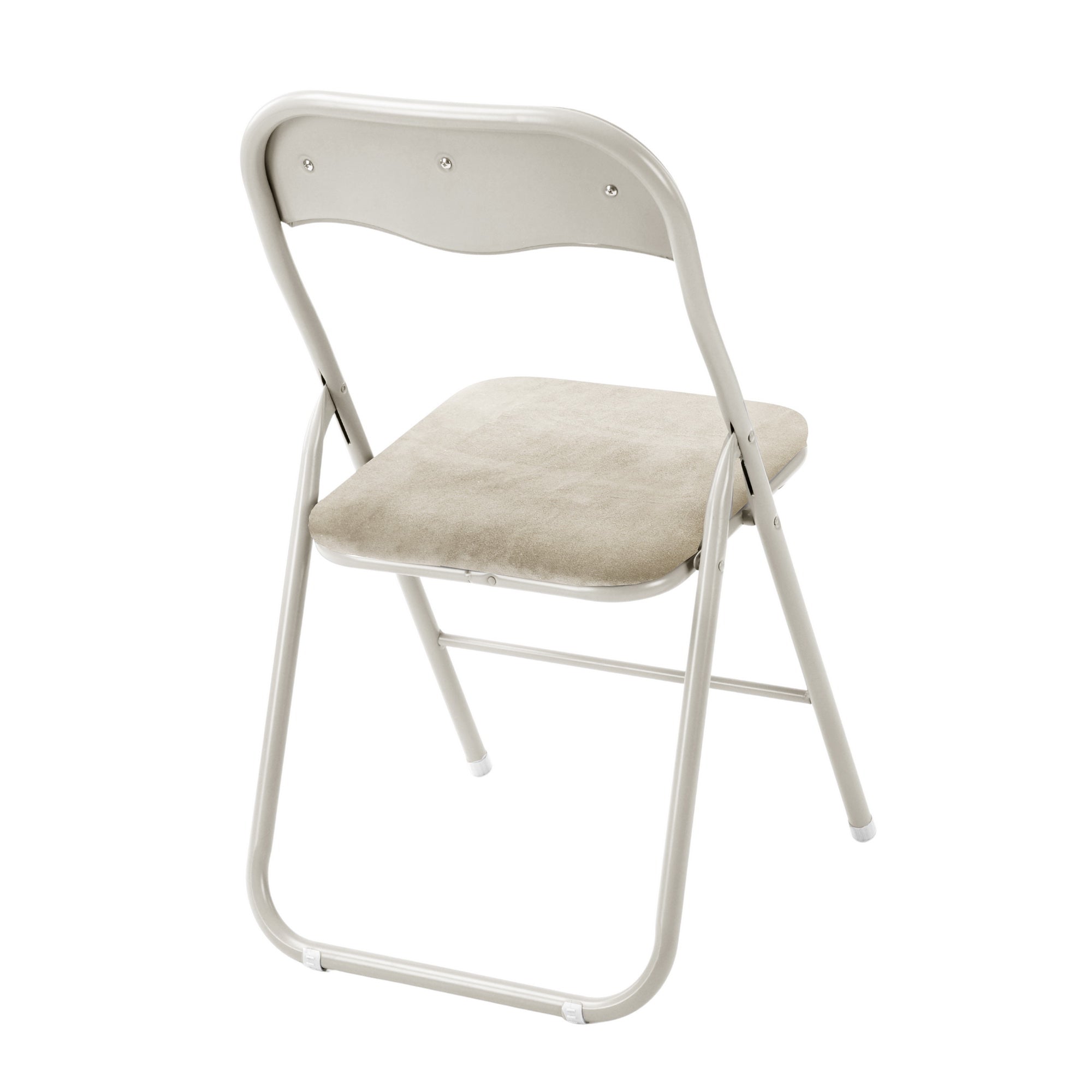 Modern Folding Chair, Soft Cushion Seat - MANGO FOLDING CHAIR OFF-WHITE