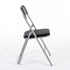 Modern Folding Grey Chair, Metal Frame & PVC Seat - MANGO BLACK 2