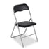 Modern Folding Grey Chair, Metal Frame & PVC Seat - MANGO BLACK 2