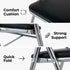 Modern Folding Grey Chair, Metal Frame & PVC Seat - MANGO BLACK 2