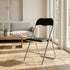 Modern Folding Grey Chair, Metal Frame & PVC Seat - MANGO BLACK 2