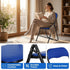 Modern Folding Steel Chair, Cushioned Seat – MANGO BLUE FM