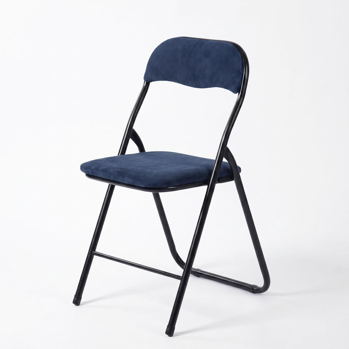 Modern Corduroy Folding Chair, Metal Frame – MANGO CORDUROY BLUE