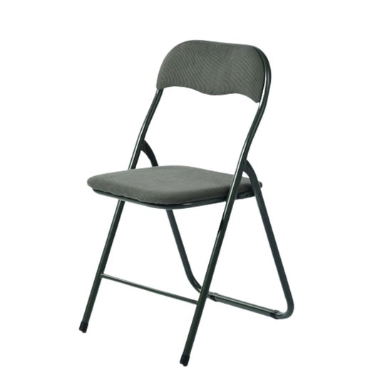 Modern Corduroy Folding Chair, Metal Frame - MANGO CORDUROY GREEN