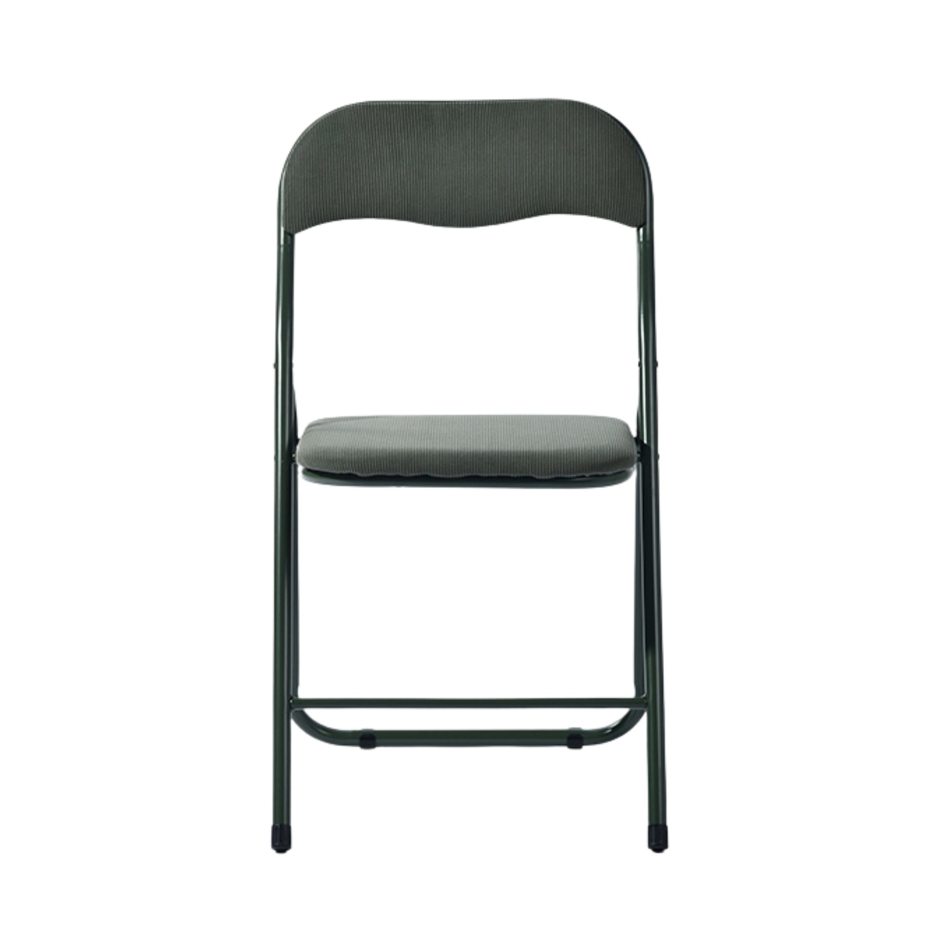 Modern Corduroy Folding Chair, Metal Frame - MANGO CORDUROY GREEN