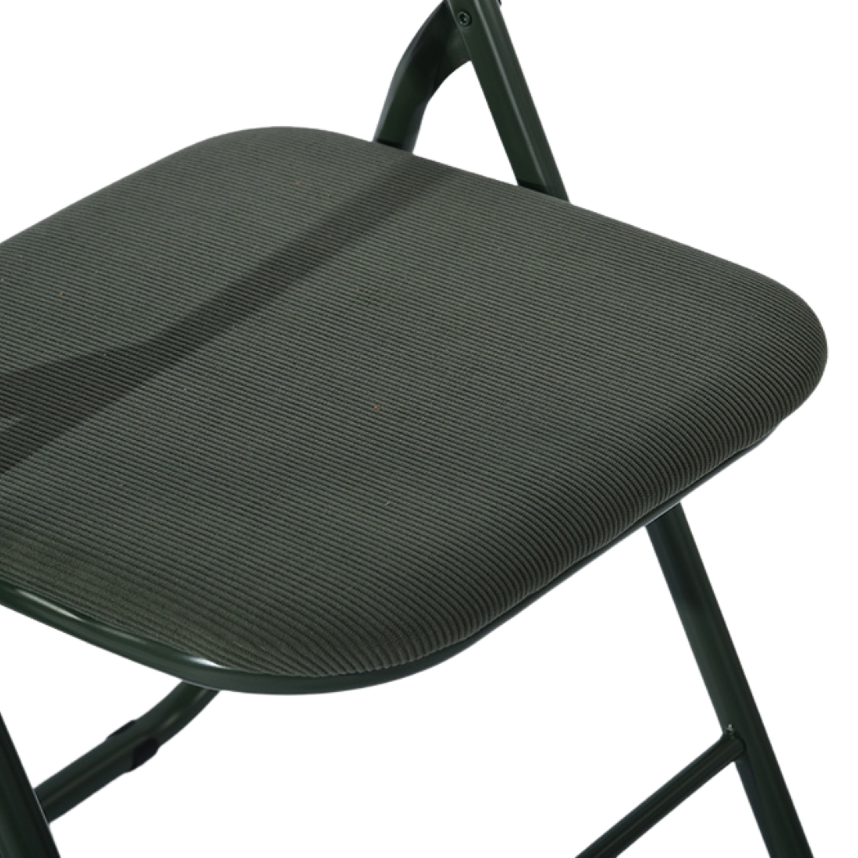 Modern Corduroy Folding Chair, Metal Frame - MANGO CORDUROY GREEN