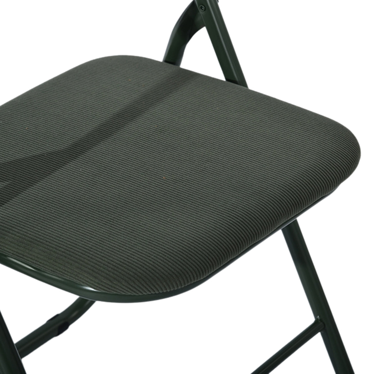 Modern Corduroy Folding Chair, Metal Frame - MANGO CORDUROY GREEN