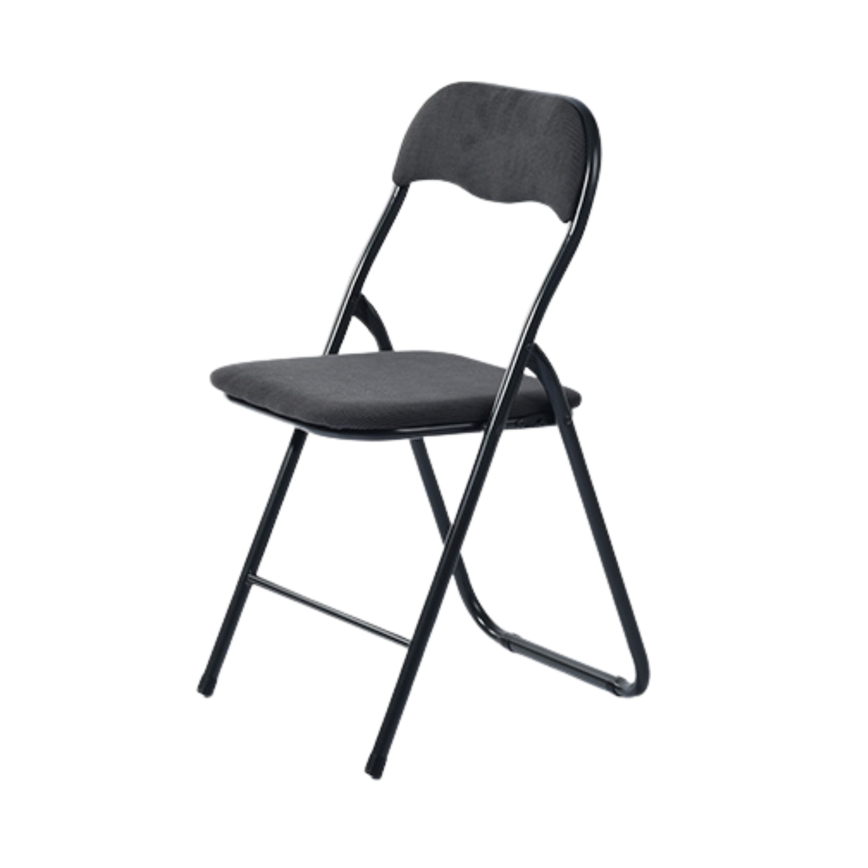 Modern Corduroy Folding Chair, Metal Frame - MANGO CORDUROY GREY