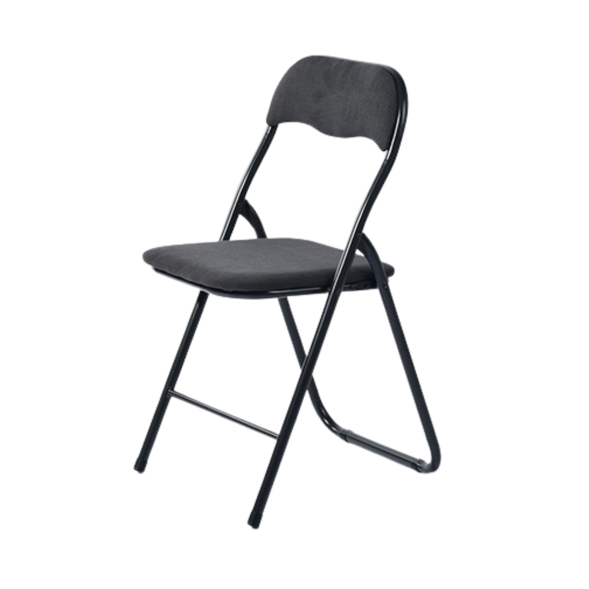 Modern Corduroy Folding Chair, Metal Frame - MANGO CORDUROY GREY