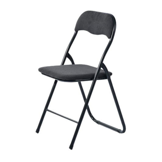 Modern Corduroy Folding Chair, Metal Frame - MANGO CORDUROY GREY